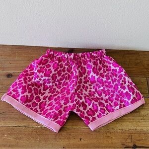 Build A Bear Workshop Pink Leopard Shorts Pants Satin Clothing BABW RARE HTF